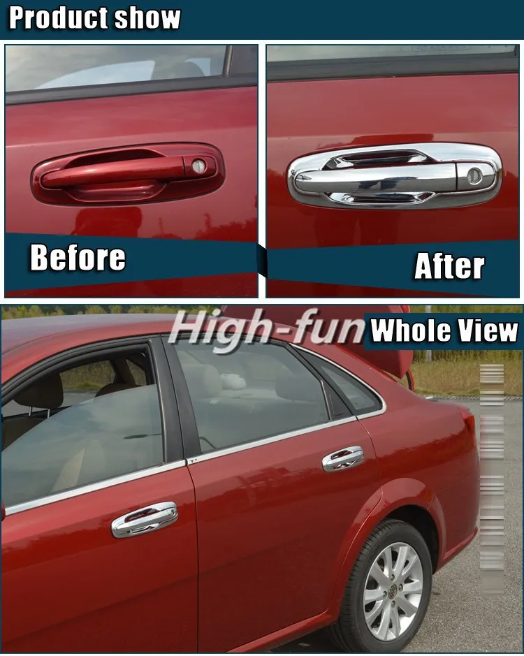 FUNDUOO для Chevrolet Lacetti/Optra/Estate/Nubira 2004-2009 хромированная Автомобильная дверная ручка, накладка, аксессуары для стайлинга автомобилей