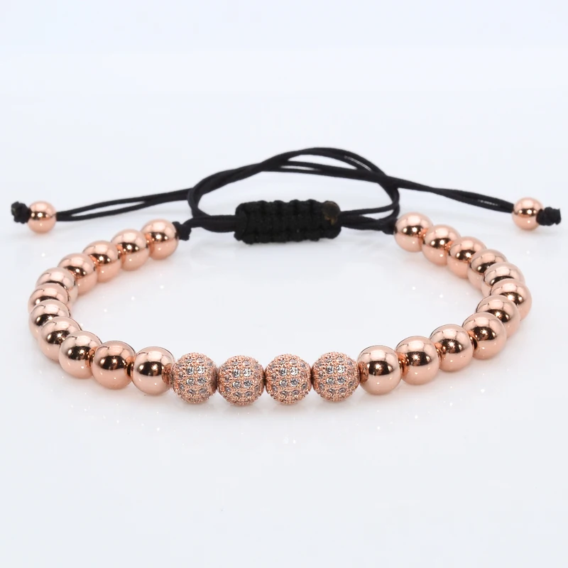 2018 браслеты и плетение макраме проложить черный 6 мм CZ мяч коннектор ювелирные