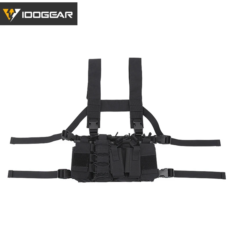 Black IDOGEAR тактическая нагрудная установка D3CR пластина Перевозчик жилет Cordura страйкбол Военная Тактическая Molle подсумок нагрудная установка 3307 - Цвет: Black