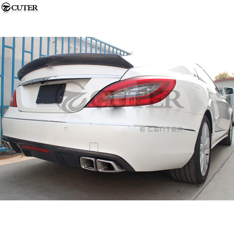 W218 CLS500 CLS63 AMG стильный карбоновый Автомобильный задний бампер диффузор для губ с