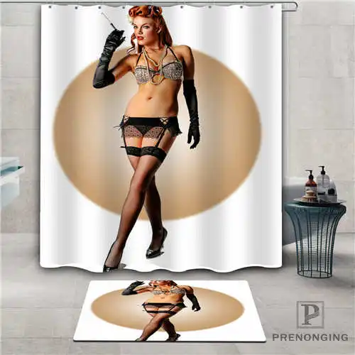 Индивидуальный дизайн pin-up (1) водонепроницаемый занавеска для душа коврик дома
