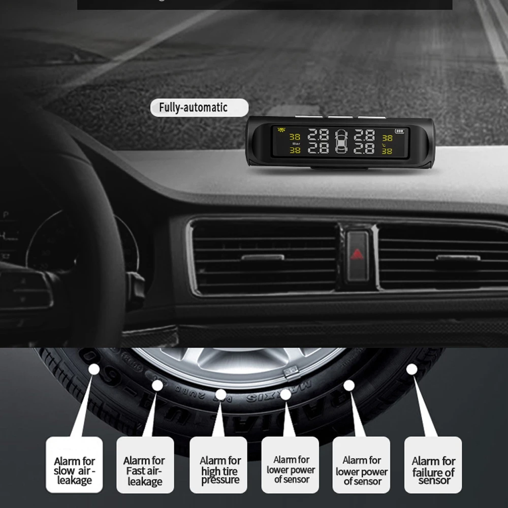 Автомобильные TPMS шины Kebidumei умная зарядка от солнечной энергии цифровые