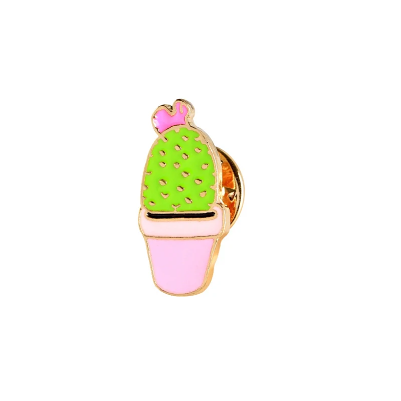 style 8 Potted Plant Cactus Enamel Pins Metal Lovely Badges Brooch Vintage Brooches For Women Jewelry Clothing Collar Lapel Accessories - Окраска металла: style 8