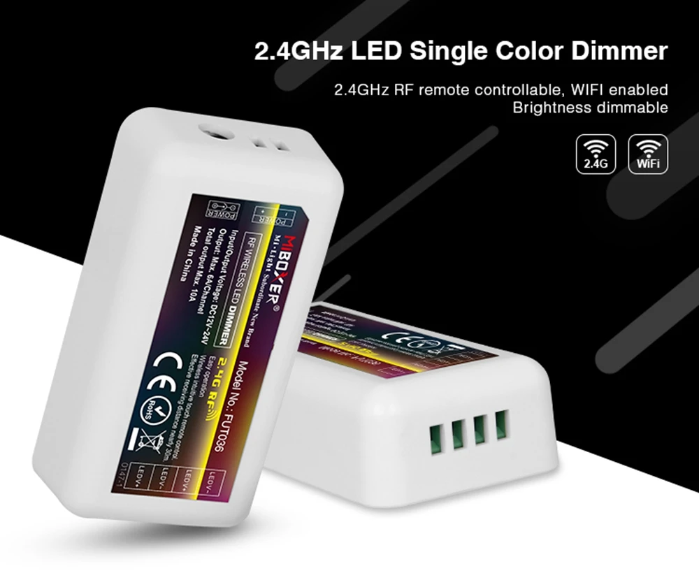 Mi Light RGB+ CCT FUT035 FUT036 FUT037 FUT038 FUT039 2,4G RF беспроводной Одноцветный диммер CCT RGB RGBW контроллер светодиодной ленты