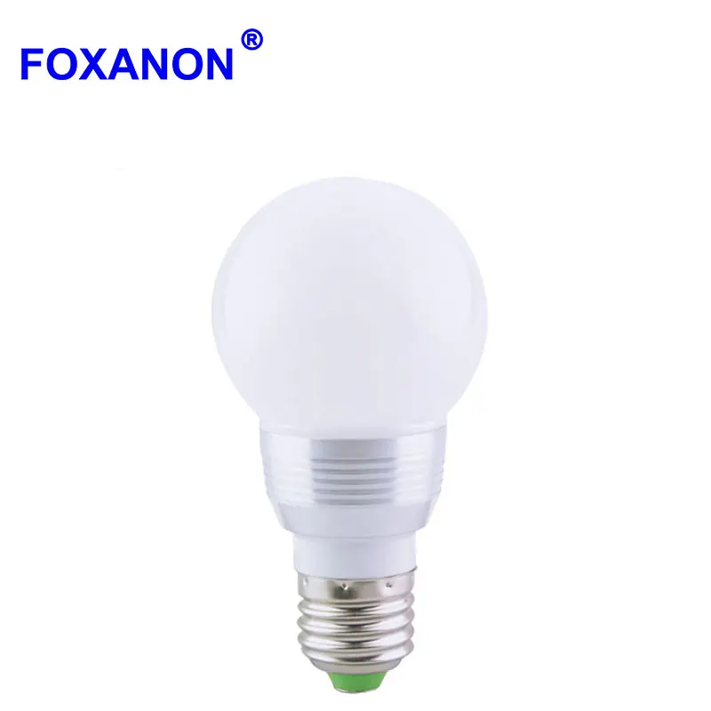 Светодиодная лампа Foxanon RGB E27 меняющая цвета 5 Вт 85 265 в волшебная для вечеринок с 21