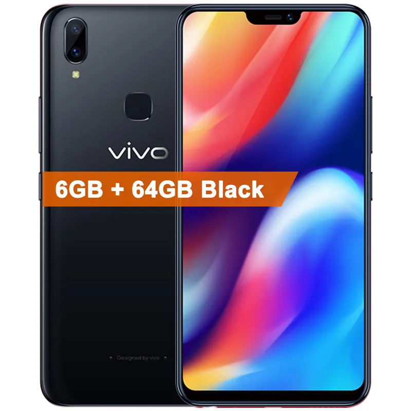 6GB 64GB Black Мобильный телефон Vivo Z1, 6,26 дюймов, 6 ГБ ОЗУ, 64 Гб ПЗУ, Восьмиядерный процессор Snapdragon 660, полный экран, Android 8,1, две камеры, смартфон с функцией распознавания лица - Цвет: 6GB 64GB Black