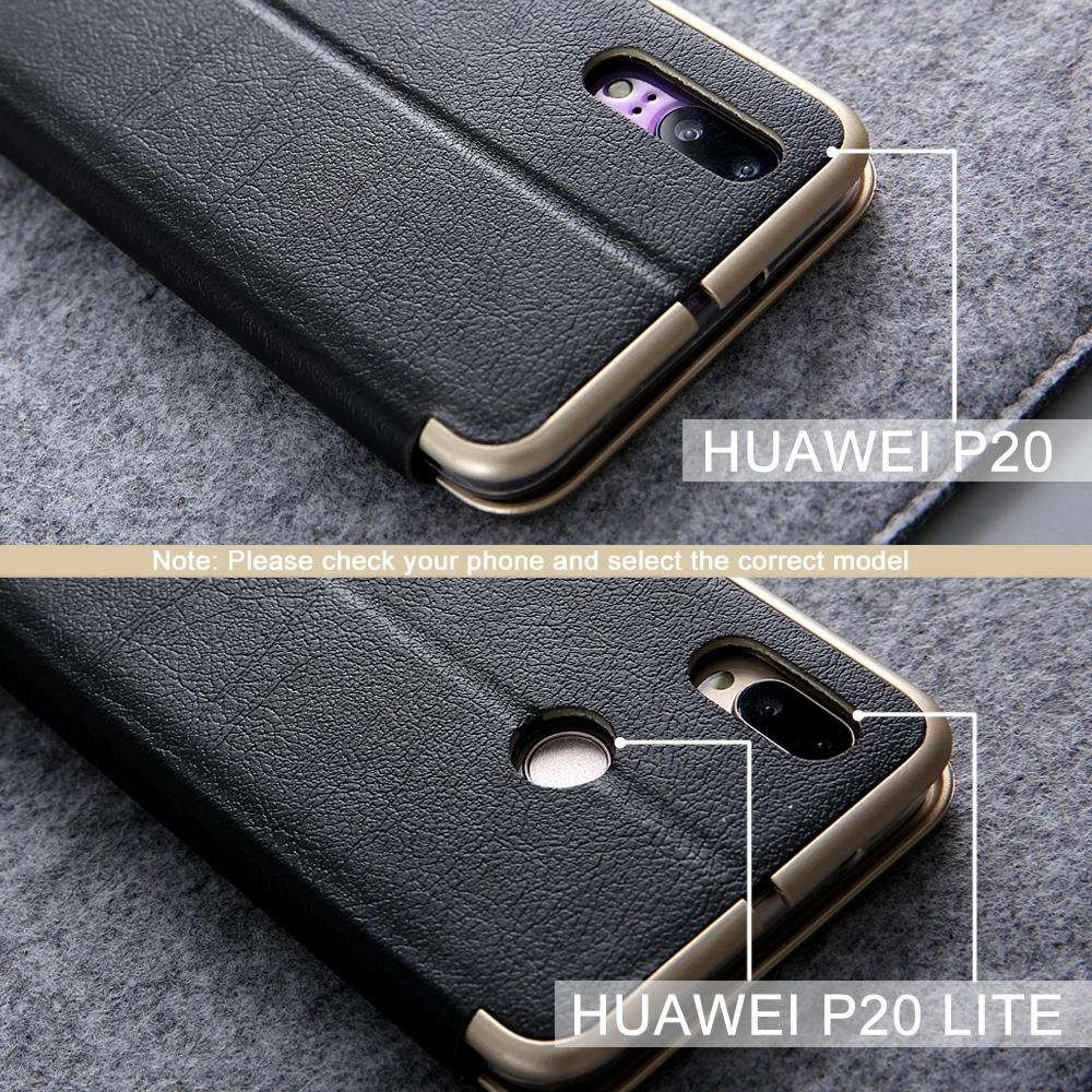 Магнитный кожаный чехол для Coque Huawei P20 Lite черный золотой серый кошелек Funda