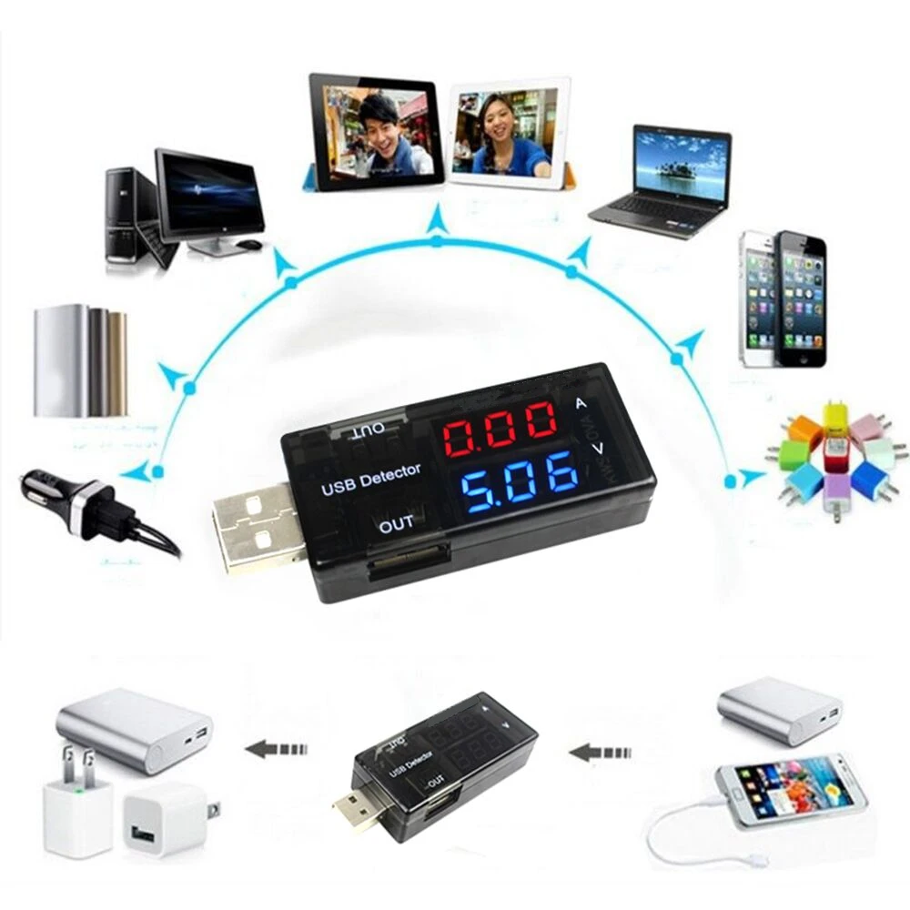 USB детектор тока и напряжения тестер измерительный прибор USB измеритель напряжения тестер двойной стол электронный diy комплект