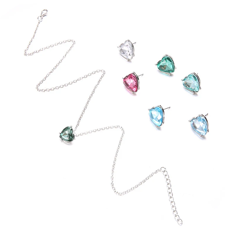 7 шт./компл. Женская мода Цвет с украшением в виде кристаллов принтом сердце