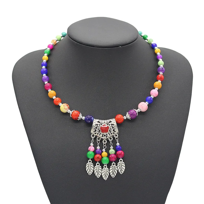 Украшения olaru Tibet, модные богемные бусы, большой цветок, лист, колье, ожерелье, Женский Национальный воротник, массивное ожерелье, аксессуары - Окраска металла: Multicolor