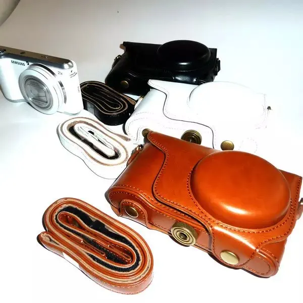 

Leather Camera Case For Samsung GALAXY EK-GC100 GC100 GC200 EK-GC-200 Digital Camera PU Leather Brown White Black Camera Bag
