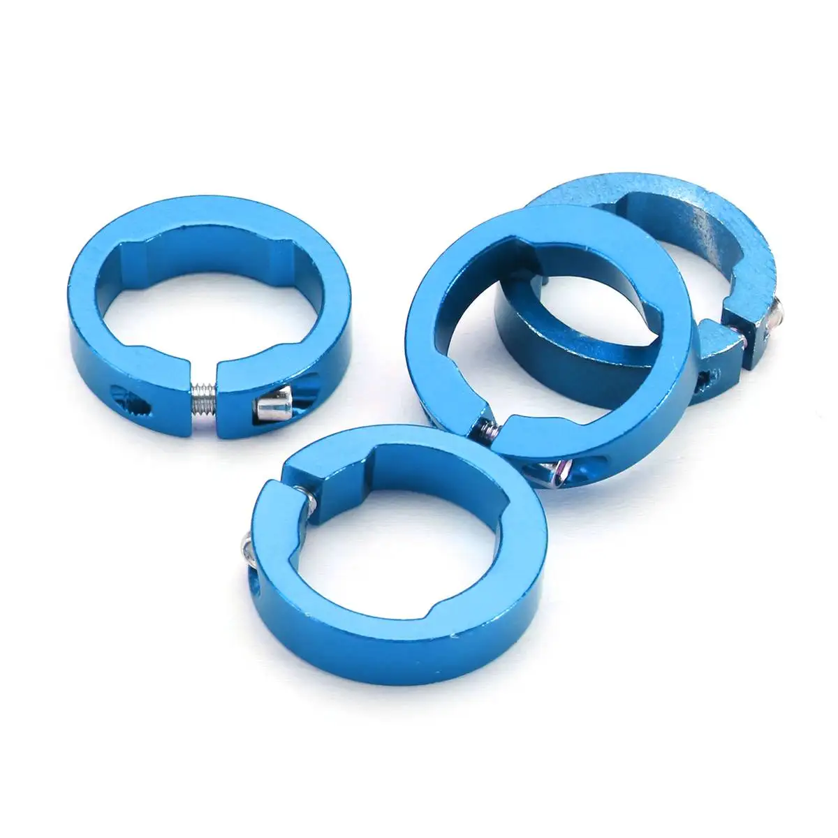Blue 12mm 4 шт. Велосипедное кольцо для захвата сплав замена замка на стопорных колец 8/12 мм для рукоятка ручки MTB руль для велосипеда, Запчасти - Цвет: Blue 12mm