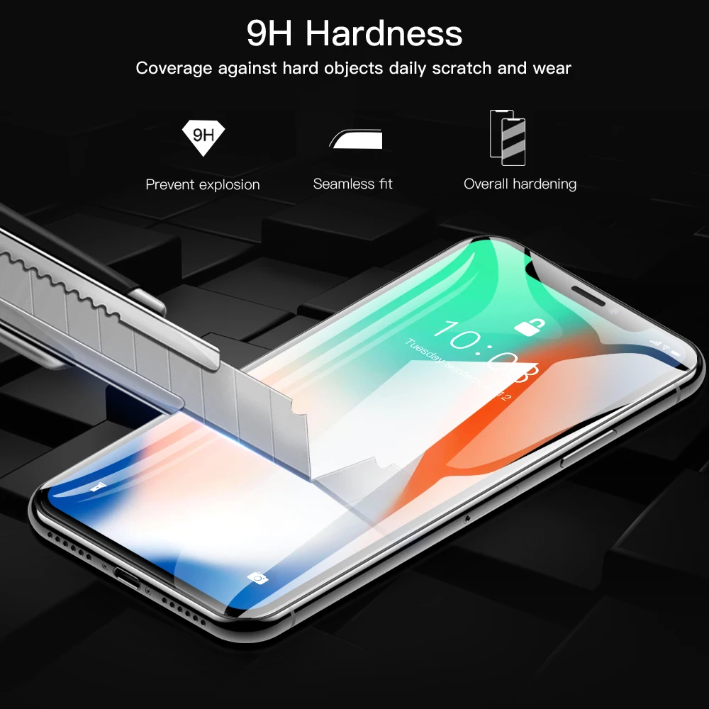 Защитное стекло для iPhone 6 6s Plus X Xs Max XR закаленное защитное стекло 10D с закругленными краями для iPhone 7 8 Plus