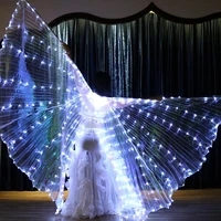 led belly dance isis wing for adult oriental butterfly wings dance white color back open bellydance wings womens accessories