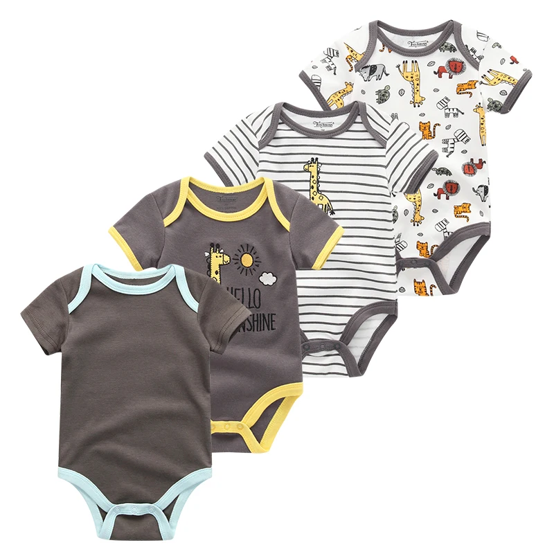 Kiddiezoom 0-12M Newborn 2019 Baby Girl Clothes 4Pcs Clothing Sets Roupas de bebe Boy Infant Toddler Cotton Tops | Детская одежда и