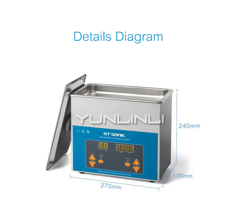 3л Ультразвуковой очиститель небольшого размера устройство для ультразвуковой