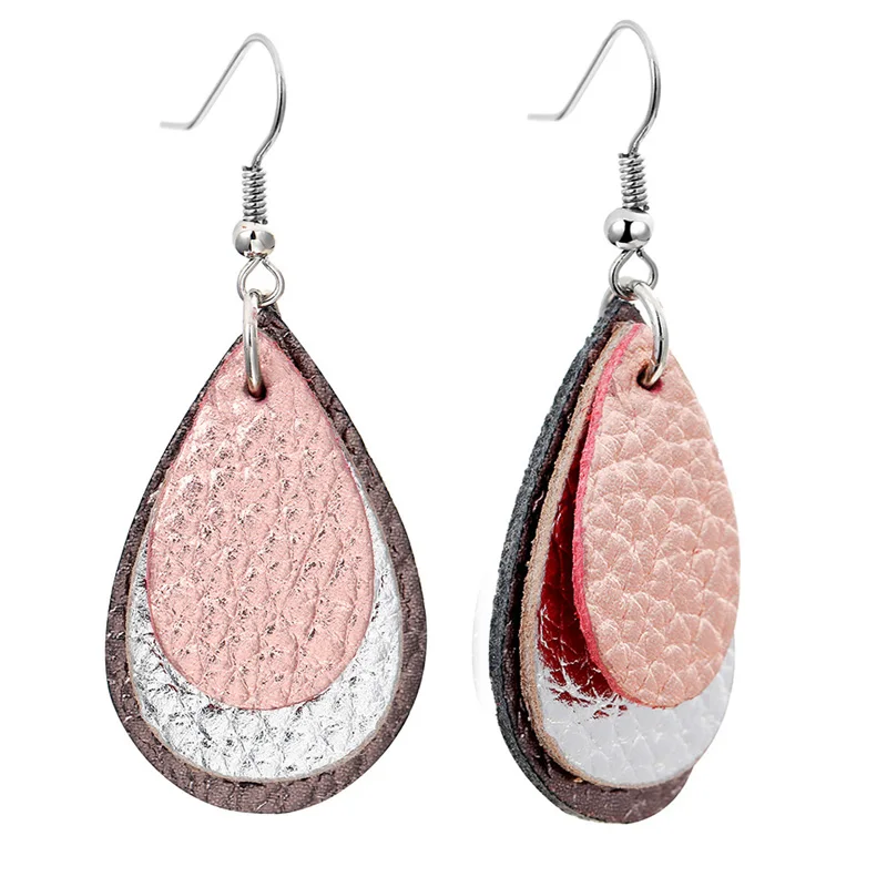 EH1587 ZOSHI оригинальные серьги из кожи для Женский Капля воды многоцветные Эффектные серьги трендовые модные ювелирные изделия Новые Горячие Оптовые - Окраска металла: EH1587