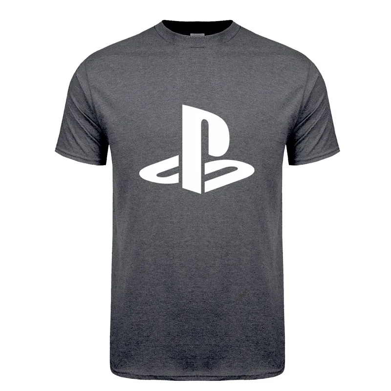 Dark Heather Футболка Playstation летняя хлопковая забавная футболка с короткими рукавами Мужская футболка футболки LH-083 - Цвет: Dark Heather