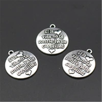 wkoud 10pcs antique silve smile to life and life will return that smile charm inspirational round tablets alloy pendants a666