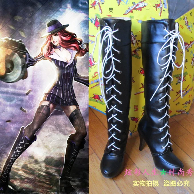

The Bounty Hunter Mafia Miss Fortune Cosplay Shoes Black Leather Boots