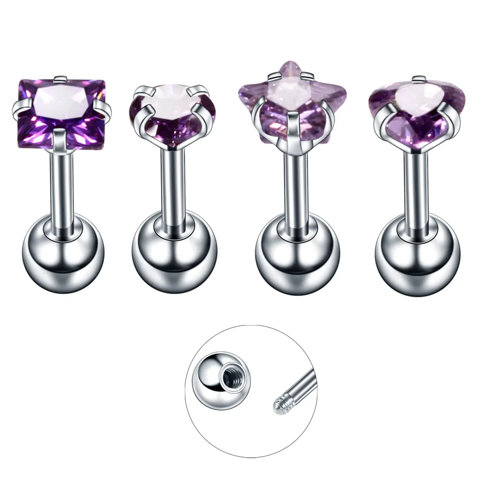 4 шт. набор колец для пирсинга губ из нержавеющей стали|Украшения тела| |