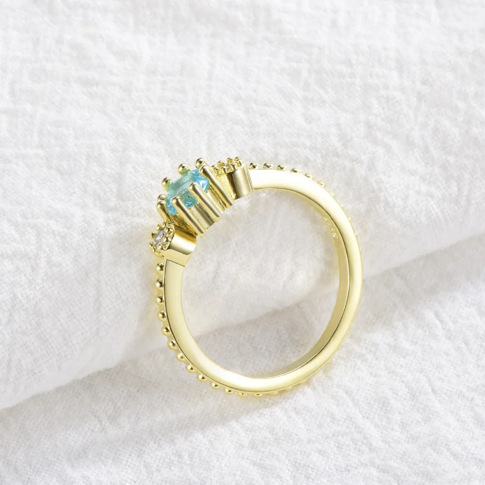 925 посеребренные Кристалл кольцо 18 К желтое золото палец диадема модный Fine Jewelry