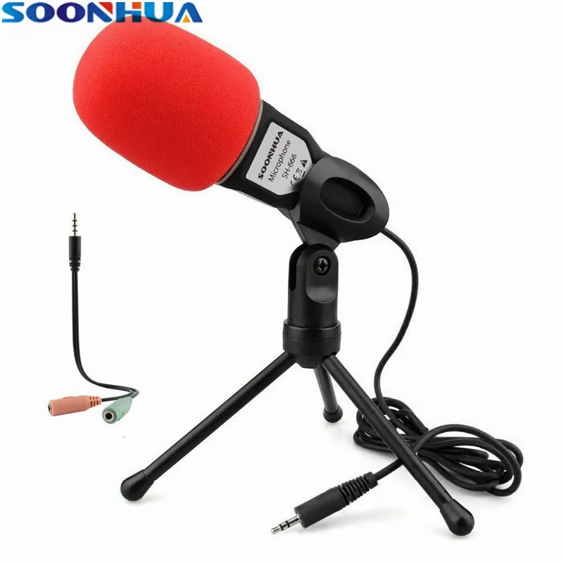 SOONHUA новый модный 3 5 мм Профессиональный Студийный конденсаторный микрофон с