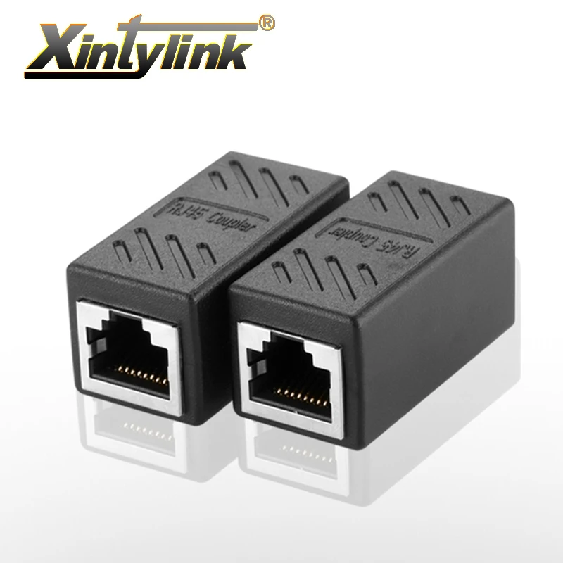 Фото Коннектор xintylink rj45, двойной ethernet-адаптер rg45 cat6 cat5e, удлинитель сети rg rj 45, удлинитель stp lan, гнездо №1