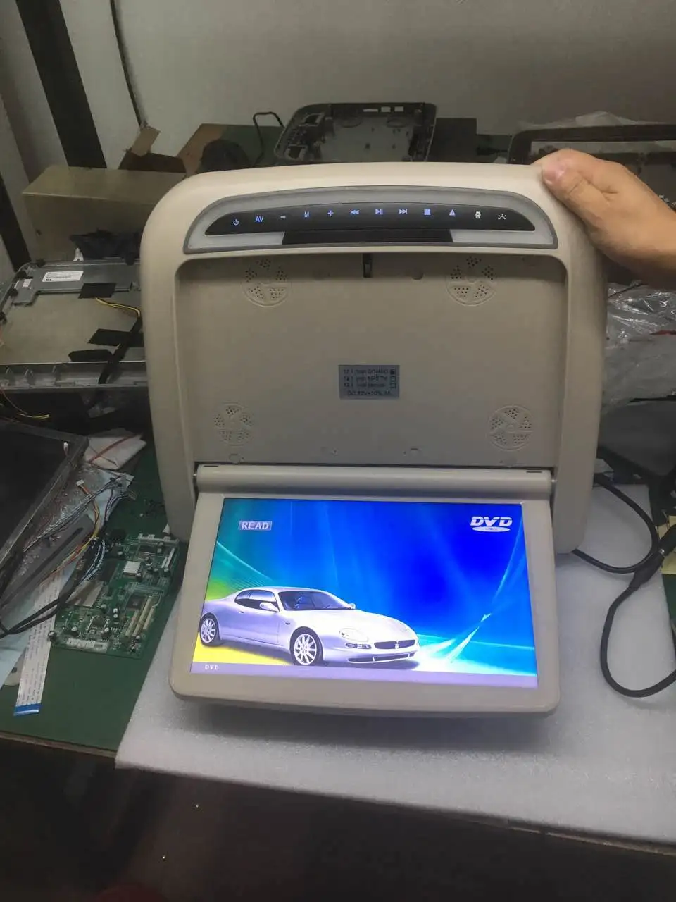 DV12V 12,1 дюймов потолочный откидной ЖК-дисплей Авто моторизованный для крыши установленный автобус монитор с ИК HDMI вход/SD/USB порт FM автобусный dvd-плеер
