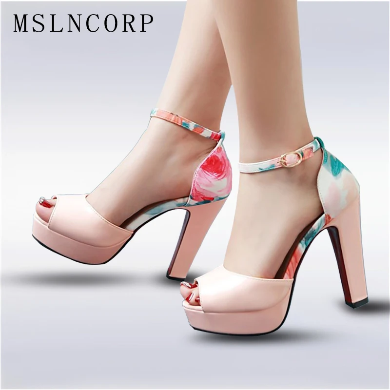 Женские босоножки составного кроя с открытым носком на платформе|wedding sandals|shoes woman