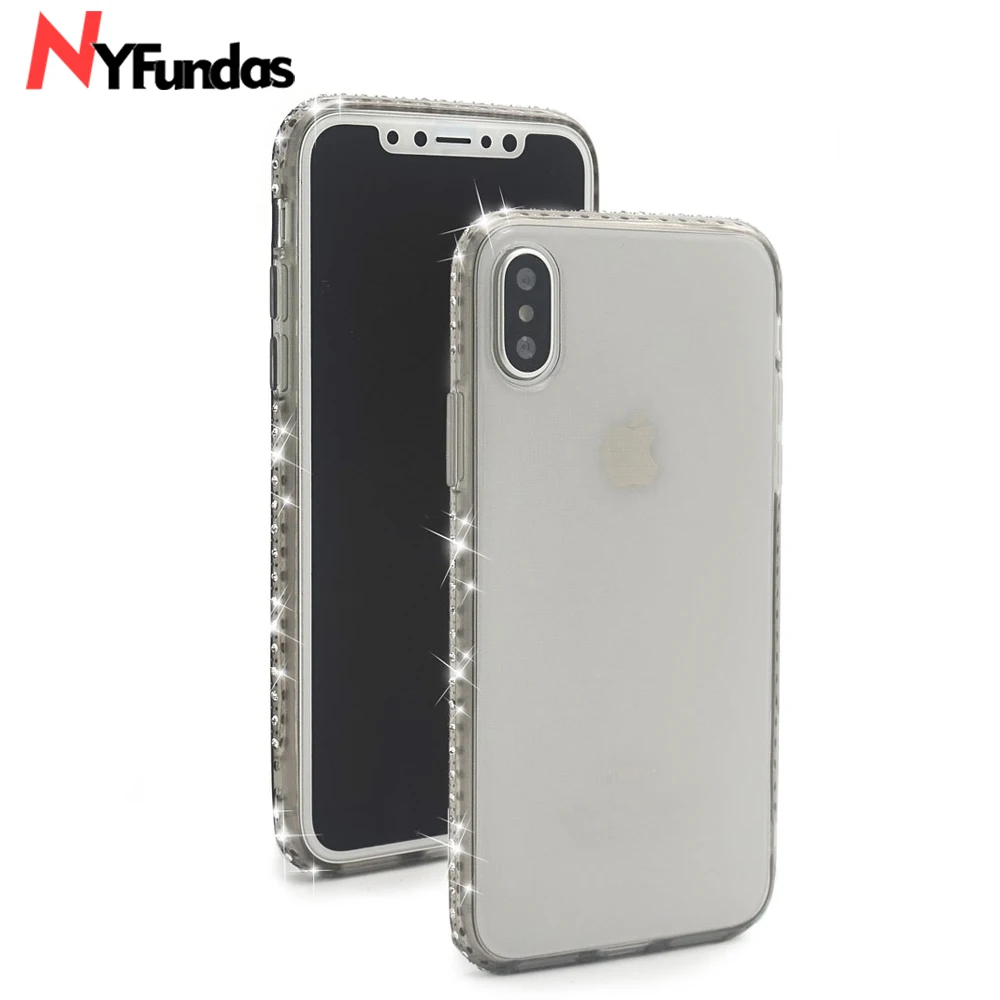 NYFundas для iPhone XS Max чехол Блестящий Роскошный прозрачный силиконовый X 10 XR 8 7 6 6S Plus 5 5S