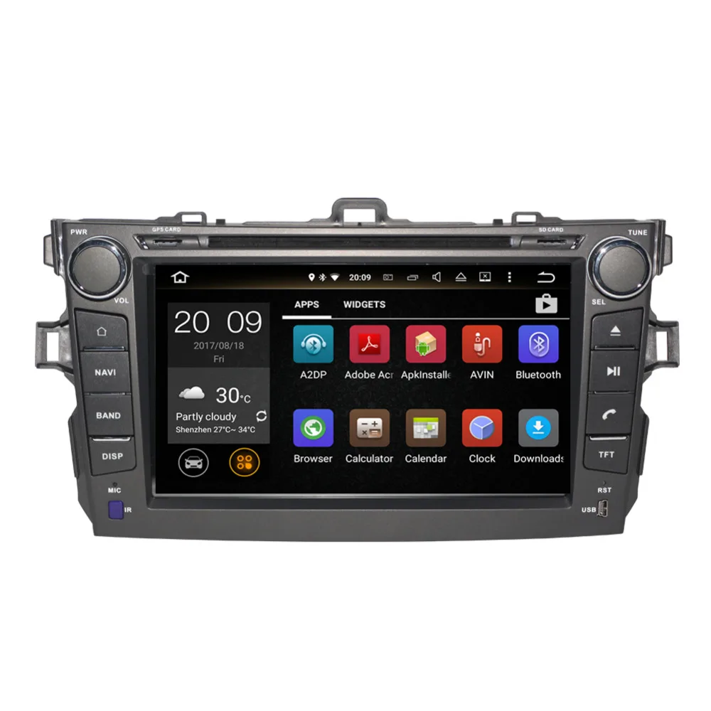 8 Inch Android 8.0 Octa Core 4GB+32GB Car PC GPS Head Unit For Toyota Corolla 2006-2011 Radio Stereo DVD Multimedia Player | Автомобили и