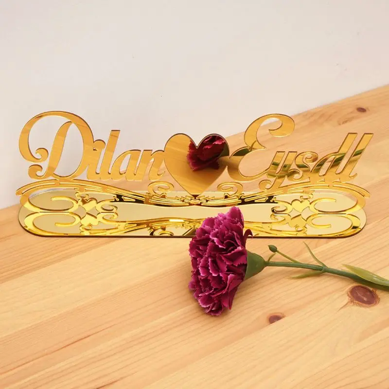Персонализированное зеркальное имя для настольного декора акриловое зеркало