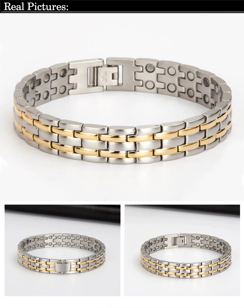316L Нержавеющая сталь здоровья браслет для Для мужчин Jewelry магнитной Германий
