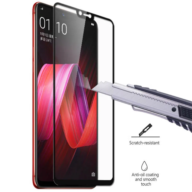 Защитное стекло на весь экран для oppo F5 F7 reno 10x zoom f9 f11 pro f1s стеклянная пленка f 5 7