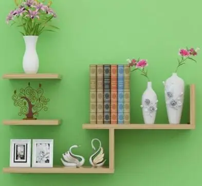 Современная Настенная книжная полка, настенная книжная полка, книжный шкаф, подставка для хранения товаров - Цвет: light walnut