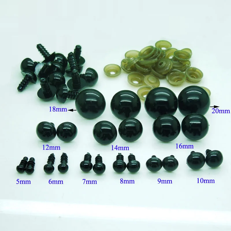 Черные пластиковые защитные глаза ручной работы аксессуары для кукол Amigurumi или