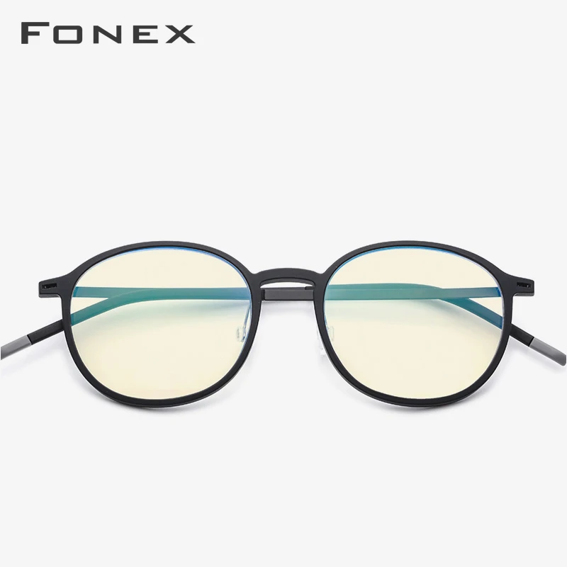 FONEX TR90, анти-синий светильник, очки, оправа для мужчин, защита от радиации, круглые очки для игр, компьютера, очки для женщин, AB02