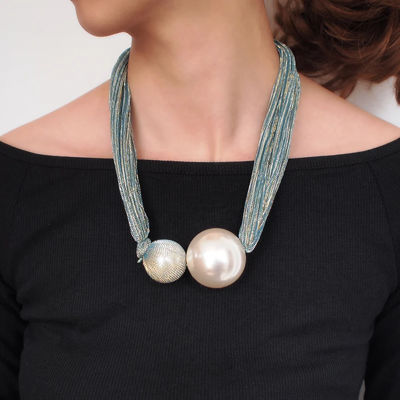 Женское колье из искусственного жемчуга MANILAI Массивное ручной работы с массивным