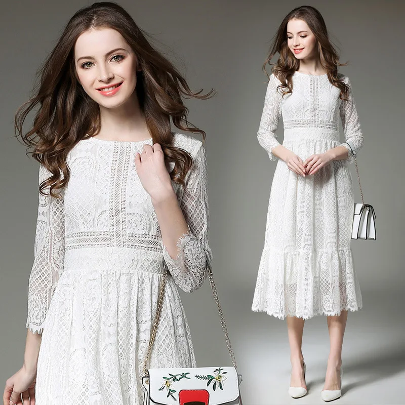 White Summer Beach Boho Lace Women Dresses robe femme ete 2017 Sexy Vintage Girl Party Cheap Dress vestidos de festa | Женская одежда