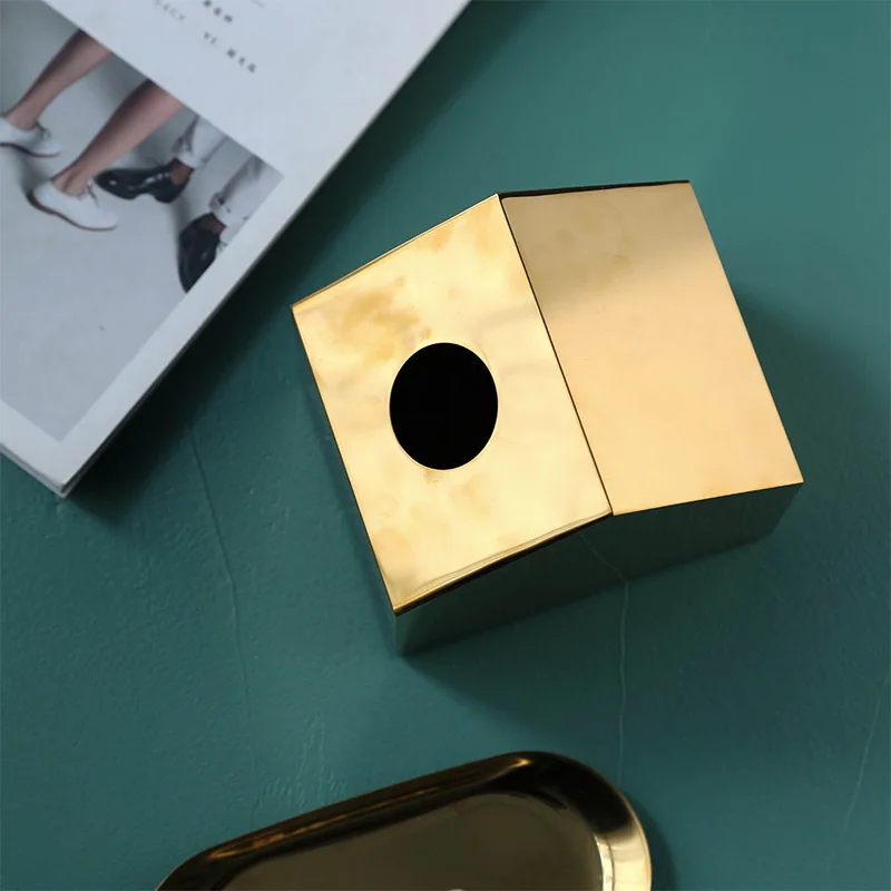 Nordic Ins Wind Metal Paper Towel Storage Box Light Luxury Living Room Coffee Table Tray Decoration Ornaments | Дом и сад