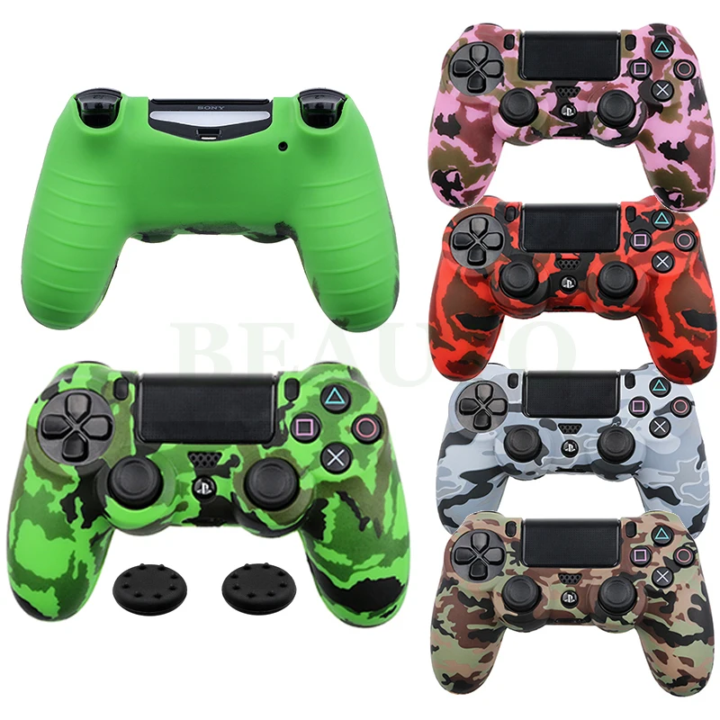 Камуфляж силикон розового цвета Чехол резиновый чехол для Playstation PS4 контроллер