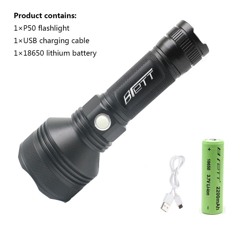 18650 battery mode Светодиодный фонарик cree xhp70 xhp50 с подзарядкой от usb, 26650 аккумулятор, мощный светодиодный фонарь для охоты, приключений, ночных прогулок - Испускаемый цвет: 18650 battery mode
