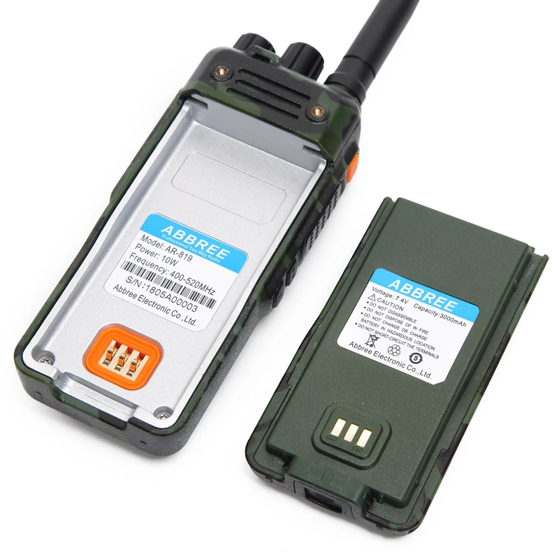 ABBREE AR-819 10 Вт портативная рация мощный без магнитного громкоговорителя 16CH 3000 мАч 10 км дальний охотничий радиоприемопередатчик
