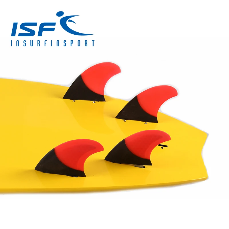Красный четырехъядерный плавник из углеродного волокна для серфинга/плавники