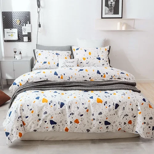 bedding set 8 Белый Серый леопардовый плед марбе пододеяльник хлопок постельное белье King queen двойной размер ультра мягкая простыня комплект подушки shams - Цвет: bedding set 8