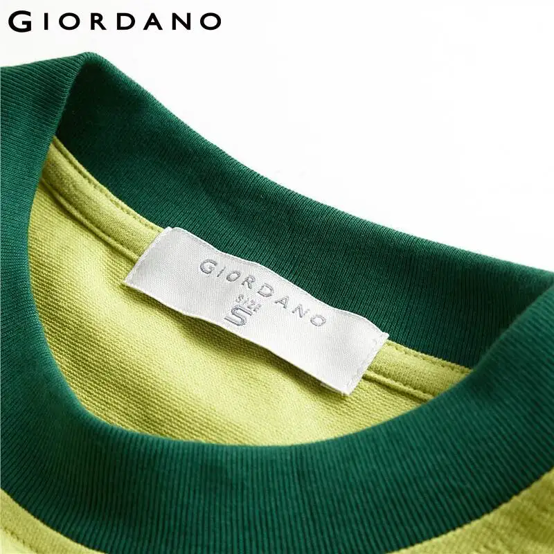 Giordano женская футболка с короткими рукавами и круглым вырезом выполнена из