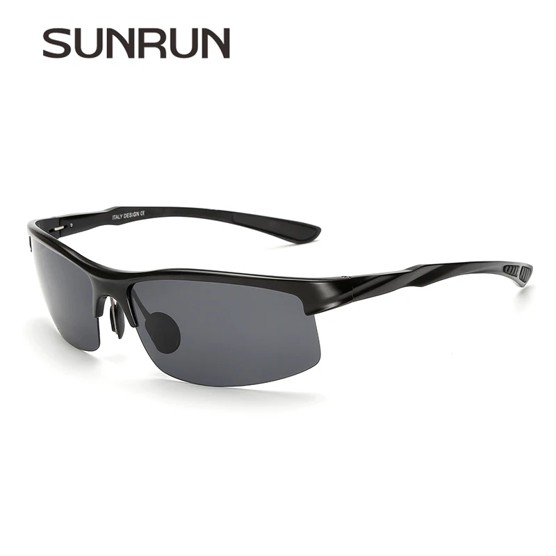 Солнцезащитные очки SUNRUN P8213 мужские поляризационные в алюминиевой оправе с