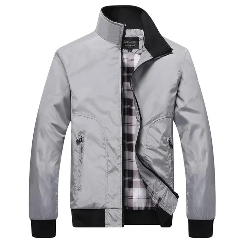 

Spring new men's jacket baseball uniform solid color casual jacket flight jacket men's coat