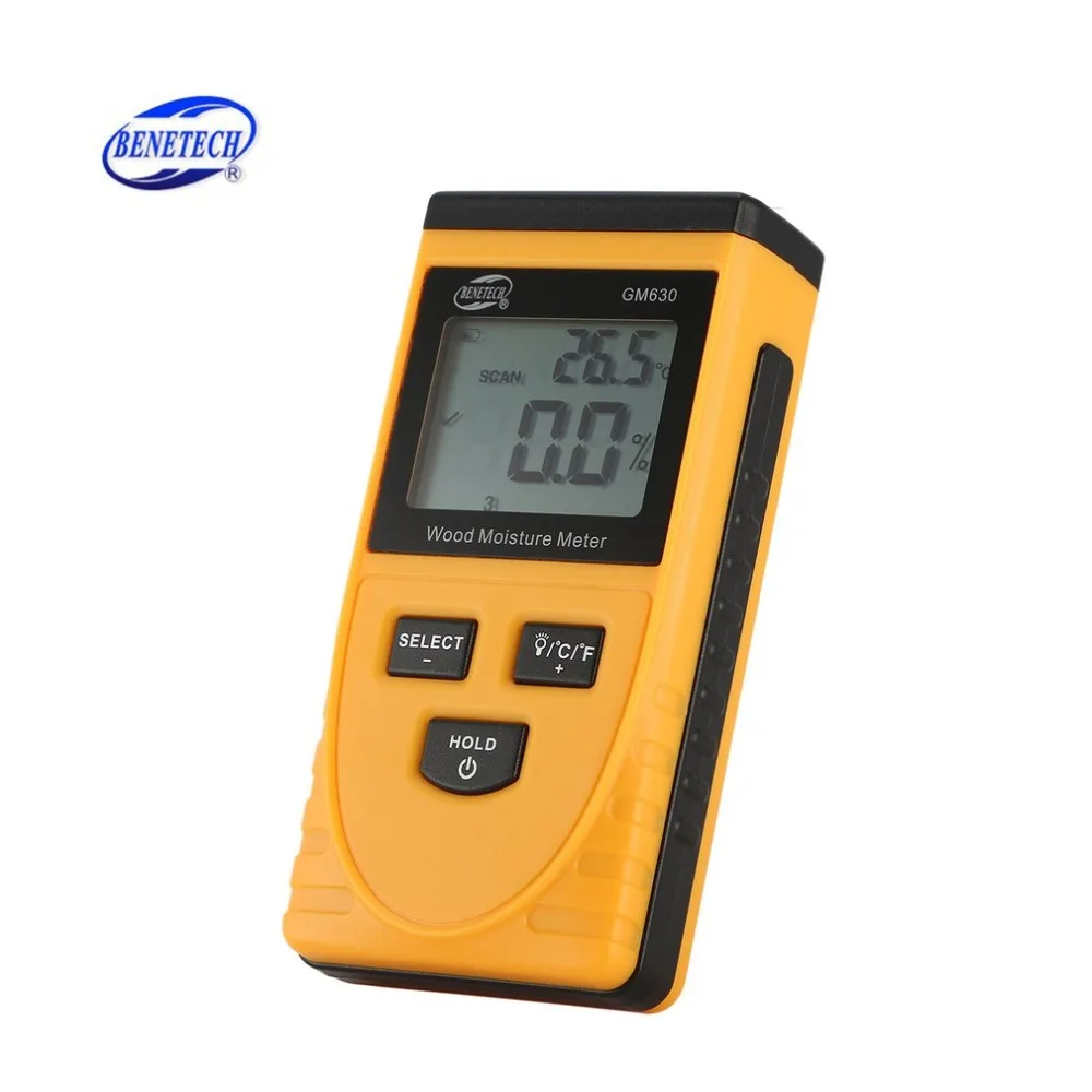 BENETECH GM630 Измеритель влажности Цифровой ЖК дисплей древесины Vochtmeter Испытание